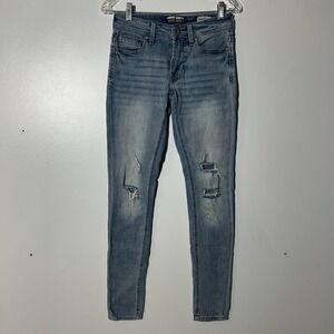 DEPARTWEST Trouper Skinny Stretch Distressed Blue Denim Jeans Women's Size 26X32